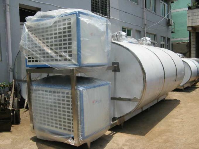 쉬운 수평한 우유 냉각 탱크는 냉장고 공기 압축기로 작동합니다
