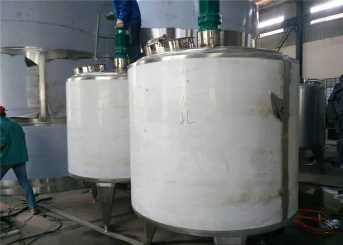 Jacketed Type Milk Mixing Tank / Emulsifying Tank With High Shear Mixer